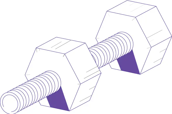 Illustration of a bolt and nut
